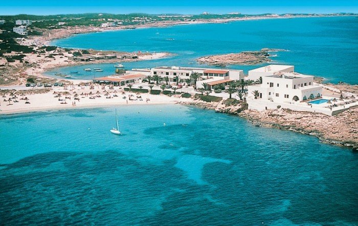 Veduta dall'alto dell'isola di Formentera.